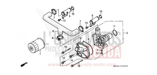 FILTRE A HUILE/POMPE A EAU GL1500J de 1988